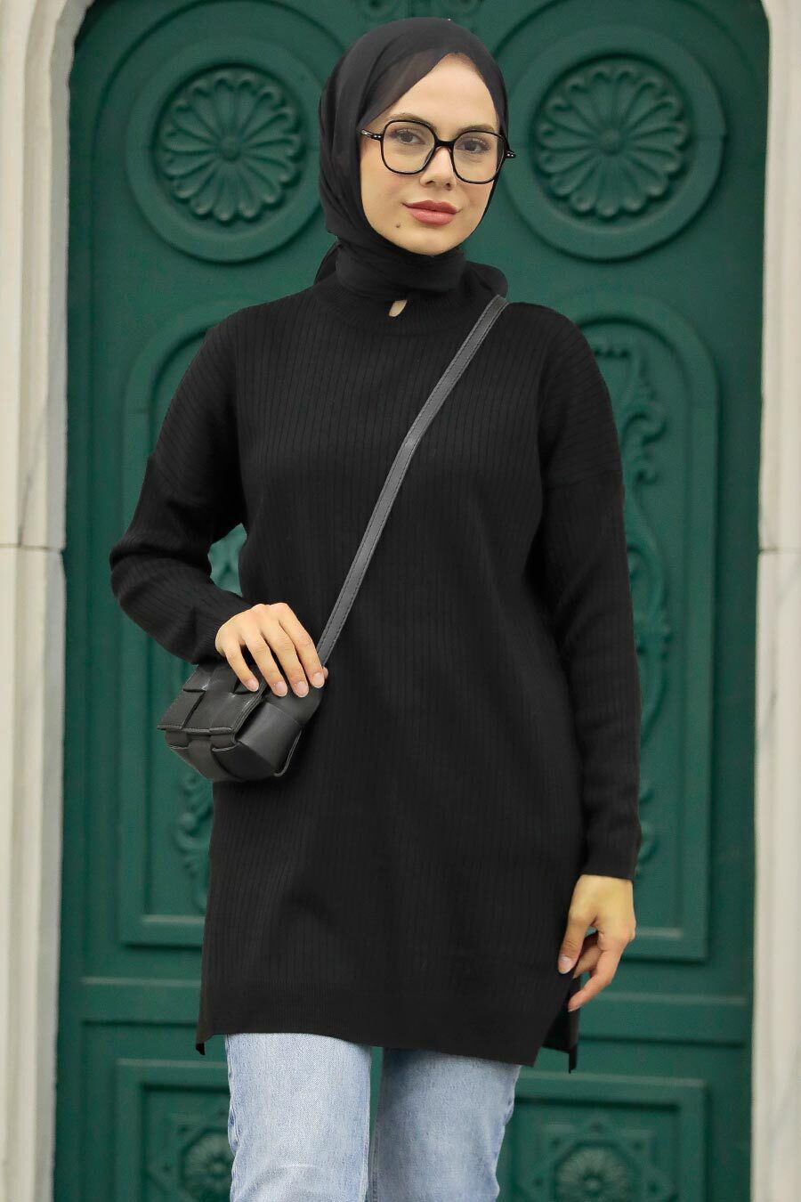 Half-Turtleneck Long Sleeve Sweater - Urban Modesty