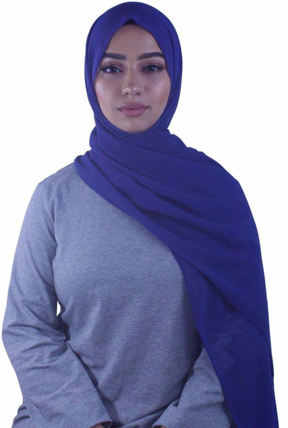 Ink Blue Chiffon Hijab