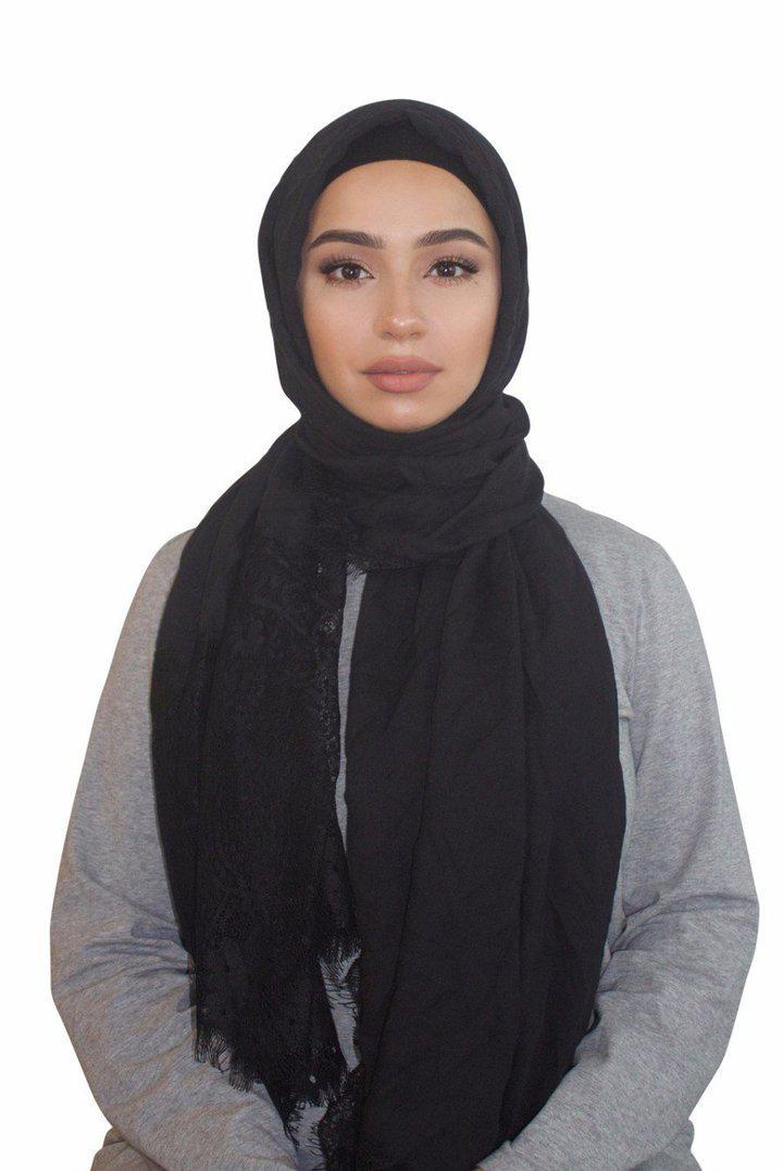 Lace Trim Cotton Hijab (More Colors Available) - Urban Modesty