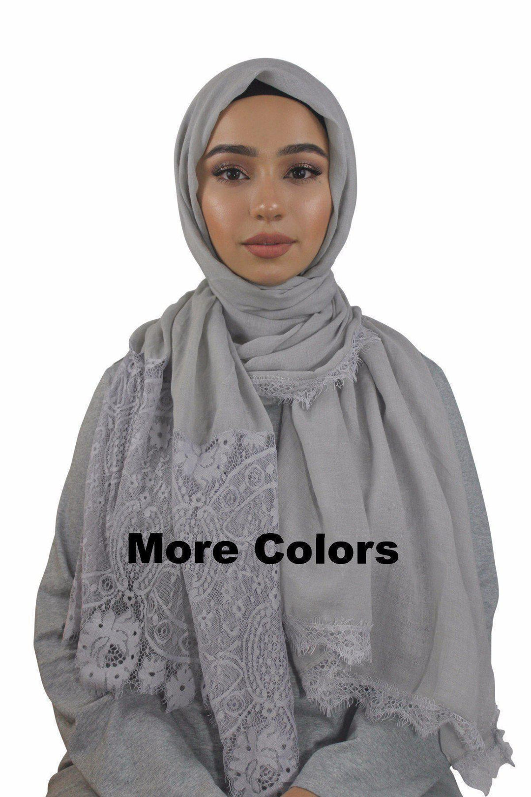 Lace Trim Cotton Hijab (More Colors Available) - Urban Modesty