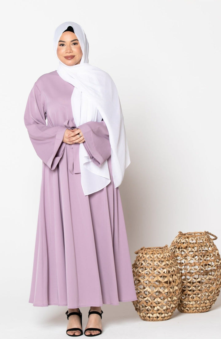 Lavender Kimono Abaya Maxi Dress