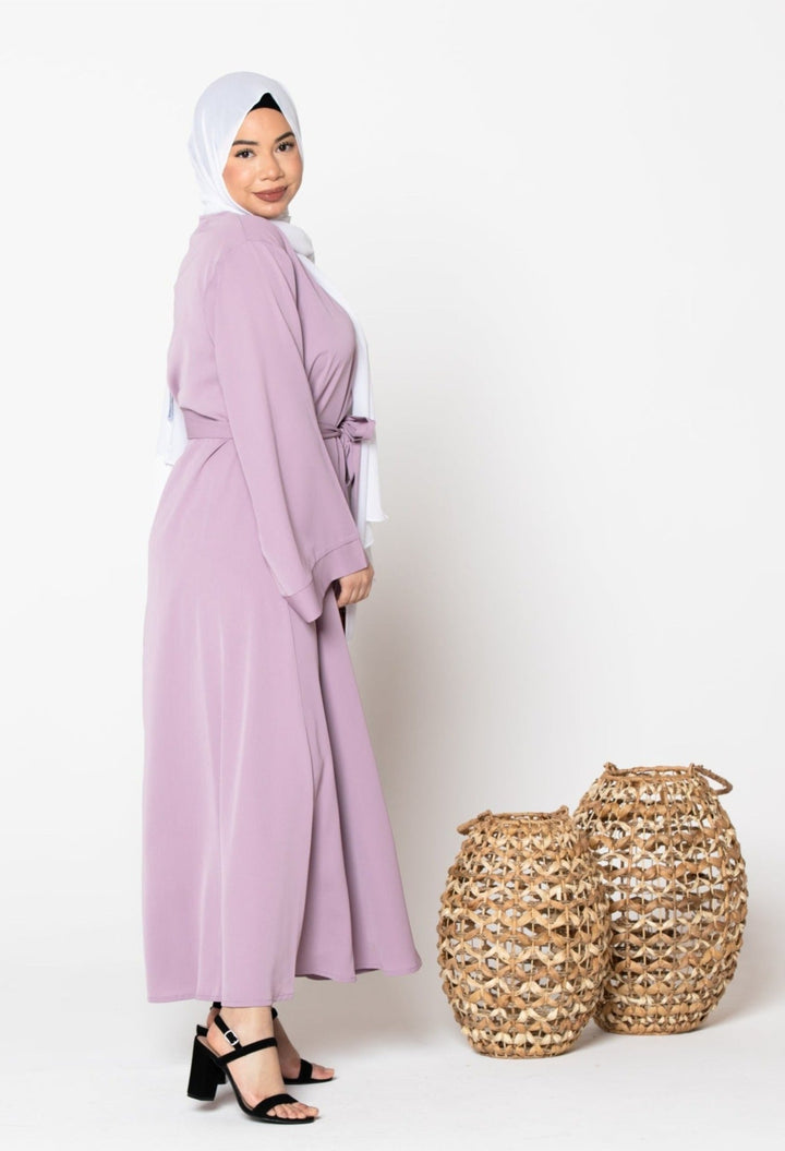 Lavender Kimono Abaya Maxi Dress