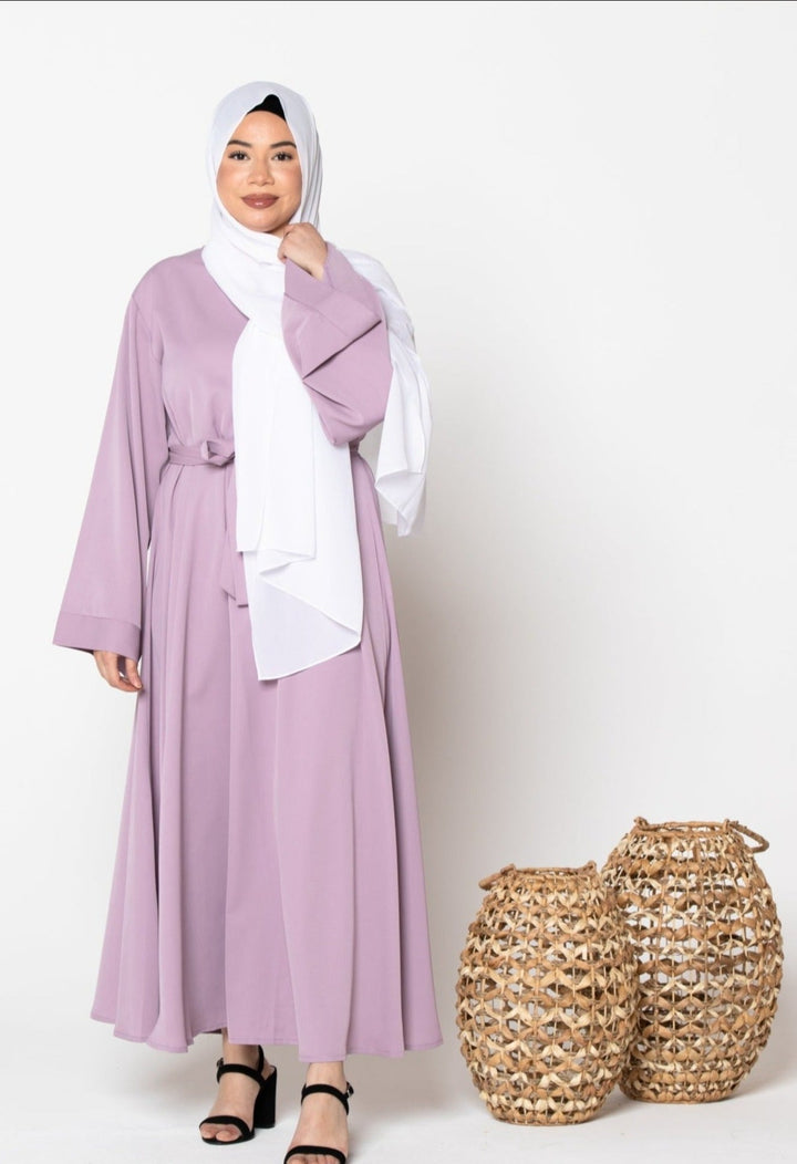 Lavender Kimono Abaya Maxi Dress