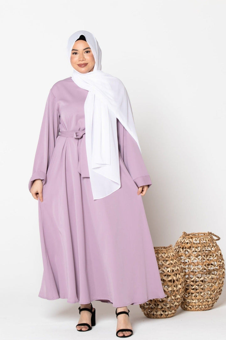 Lavender Kimono Abaya Maxi Dress