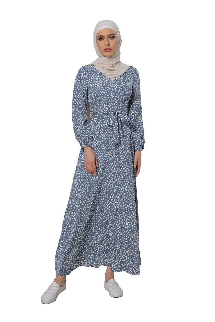 Leopard Print Long Sleeve Maxi Dress CLEARANCE - Urban Modesty