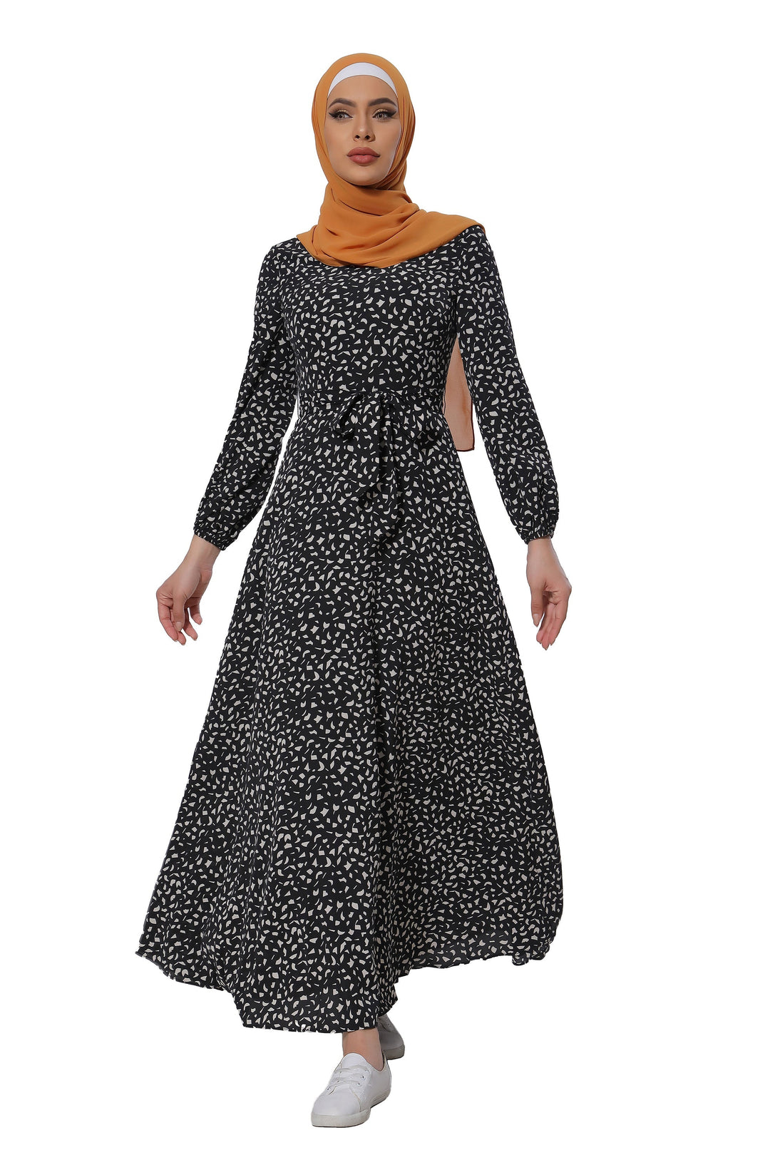 Leopard Print Long Sleeve Maxi Dress CLEARANCE - Urban Modesty