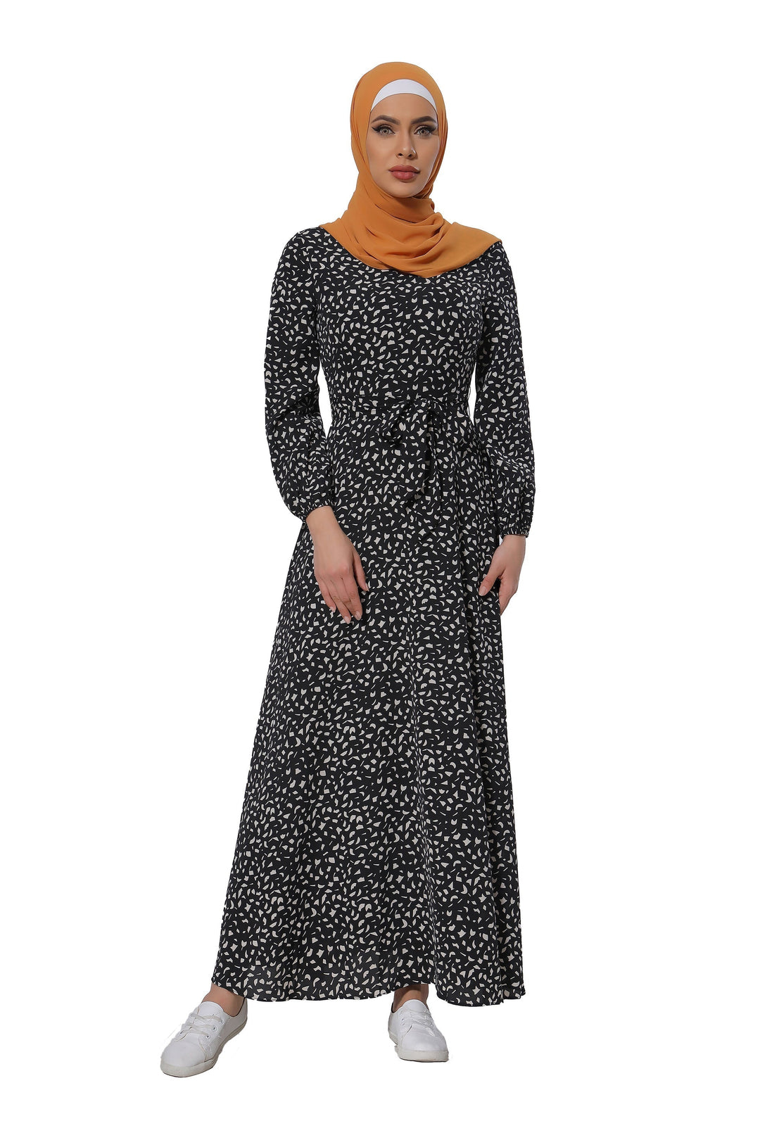 Leopard Print Long Sleeve Maxi Dress CLEARANCE - Urban Modesty