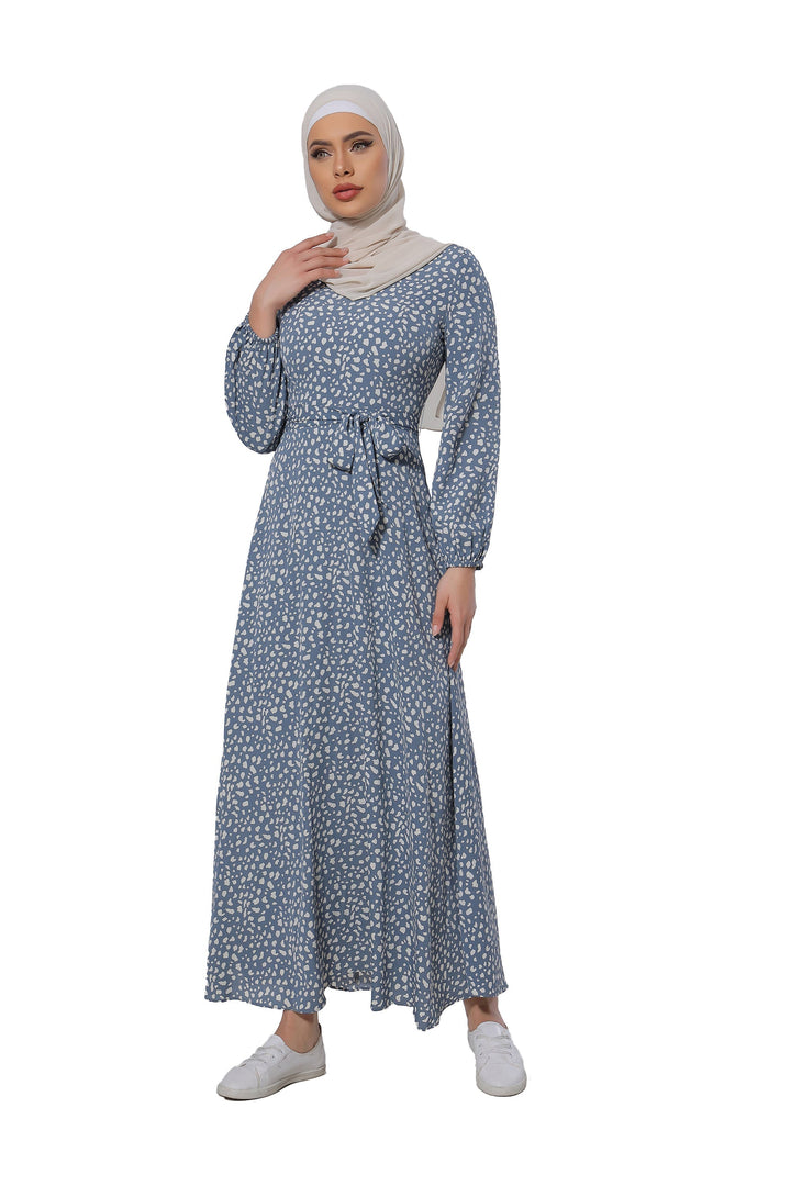 Leopard Print Long Sleeve Maxi Dress CLEARANCE - Urban Modesty