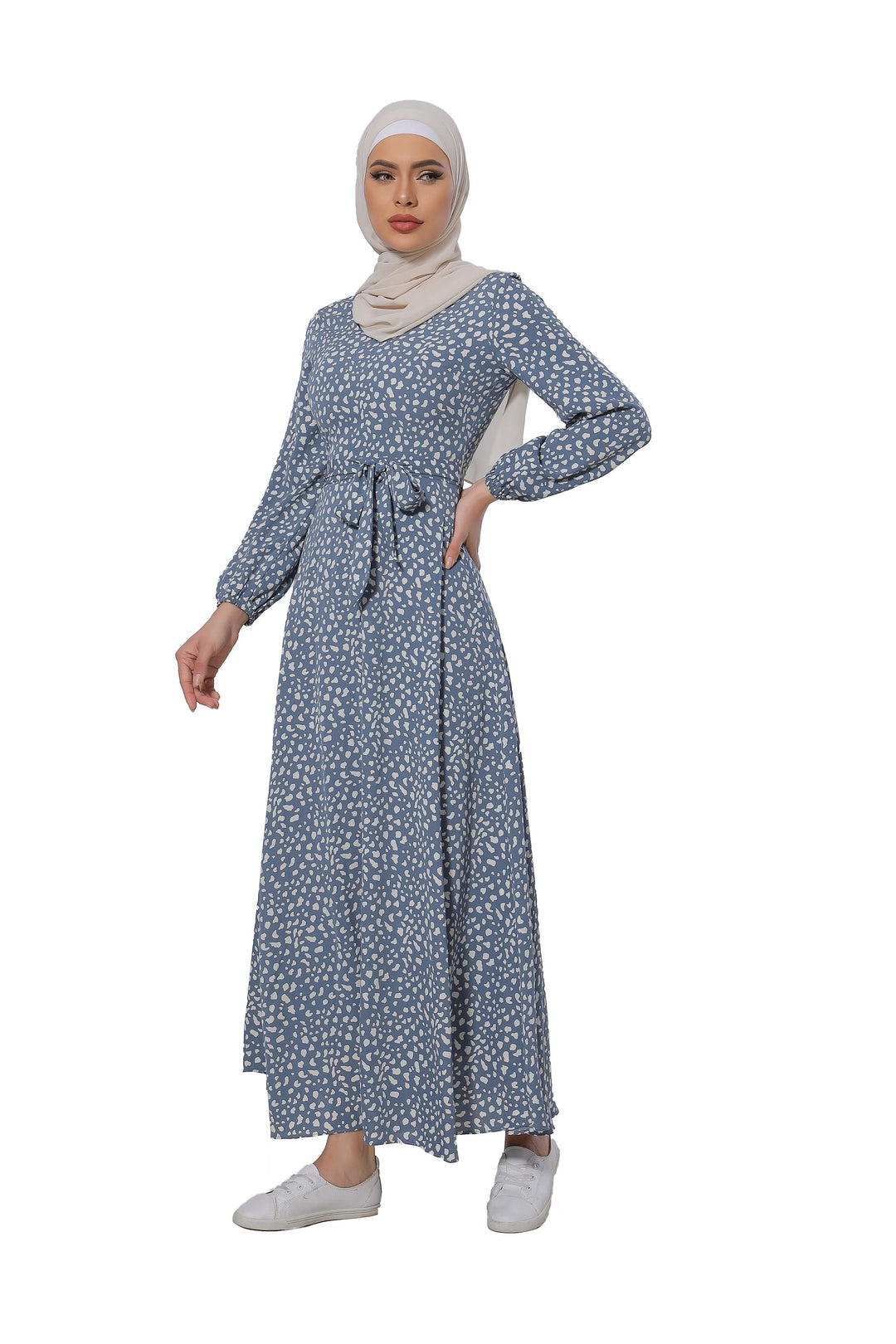 Leopard Print Long Sleeve Maxi Dress CLEARANCE - Urban Modesty