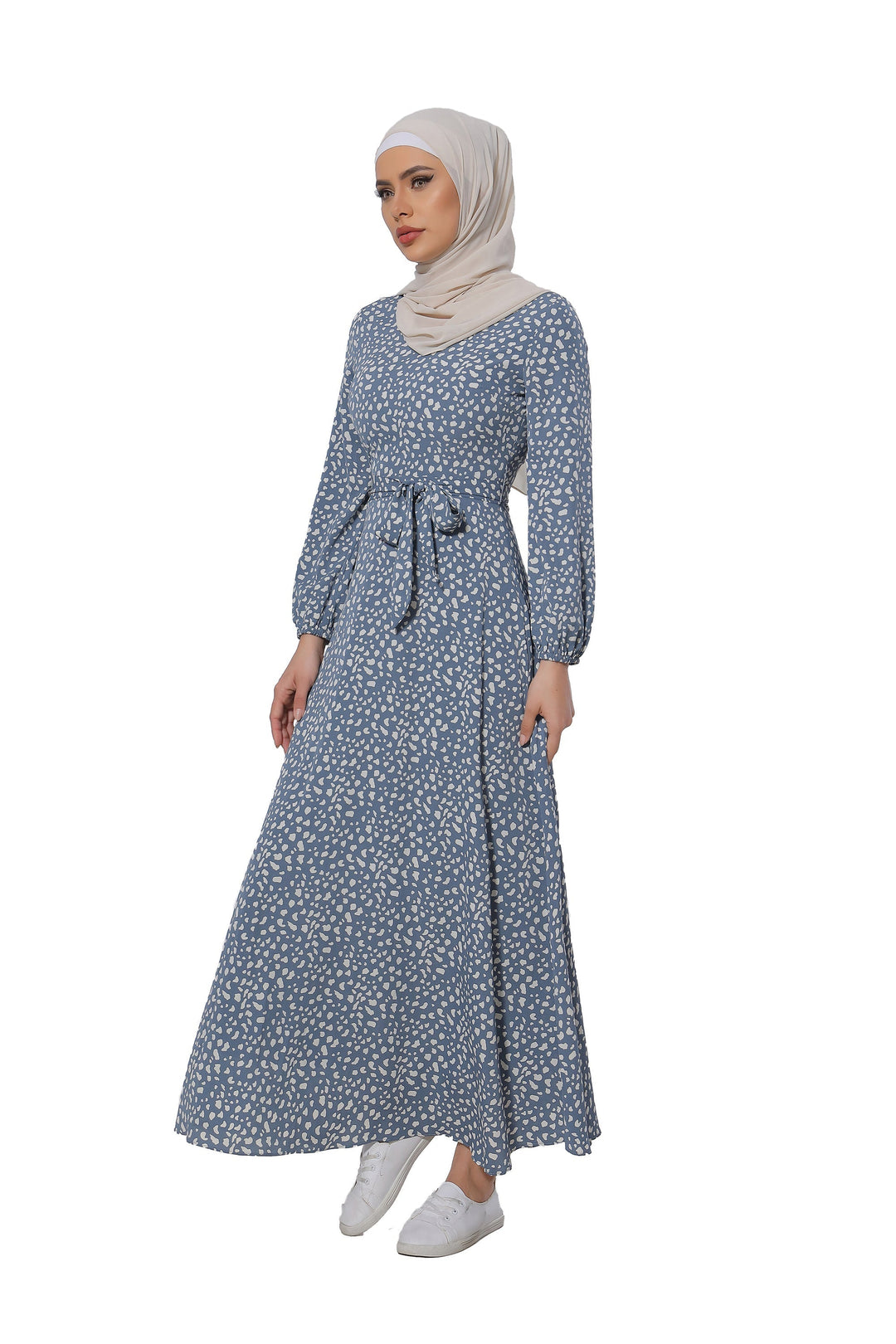 Leopard Print Long Sleeve Maxi Dress CLEARANCE - Urban Modesty