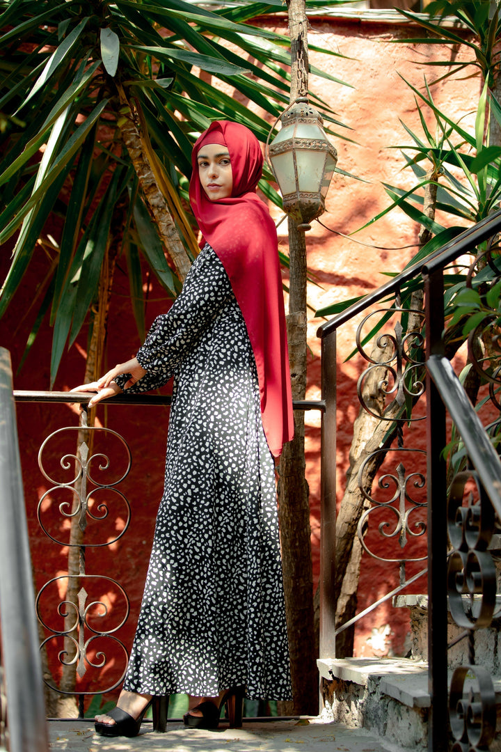 Leopard Print Long Sleeve Maxi Dress CLEARANCE - Urban Modesty