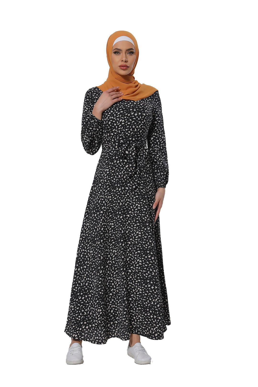 Leopard Print Long Sleeve Maxi Dress CLEARANCE - Urban Modesty