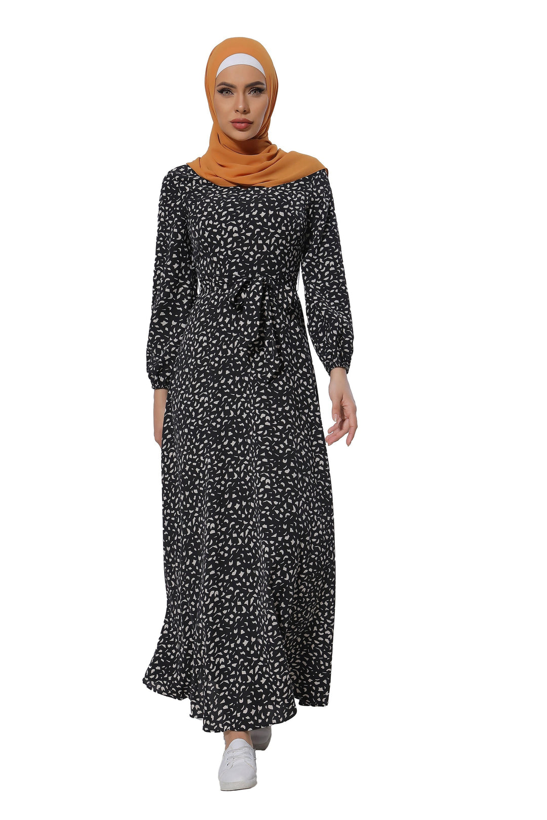 Leopard Print Long Sleeve Maxi Dress CLEARANCE - Urban Modesty