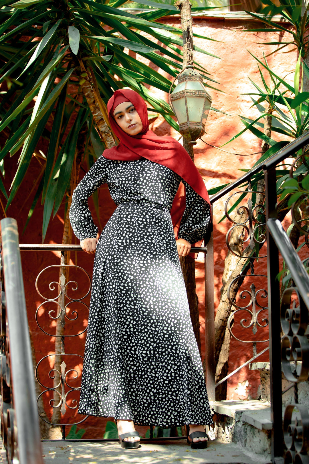 Leopard Print Long Sleeve Maxi Dress CLEARANCE - Urban Modesty