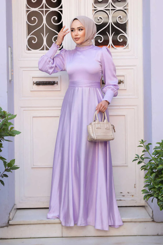 Lilac Satin Gown – Urban Modesty