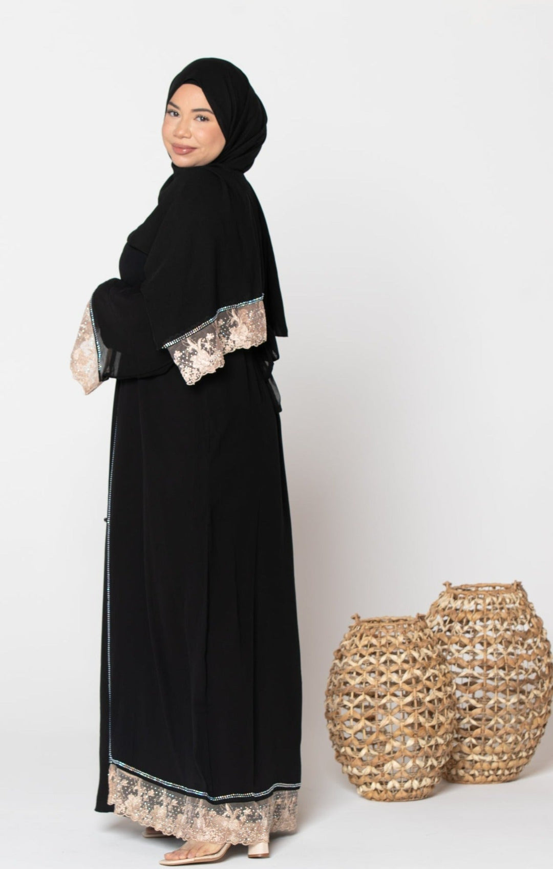 Love Lace Kimono Abaya-CLEARANCE