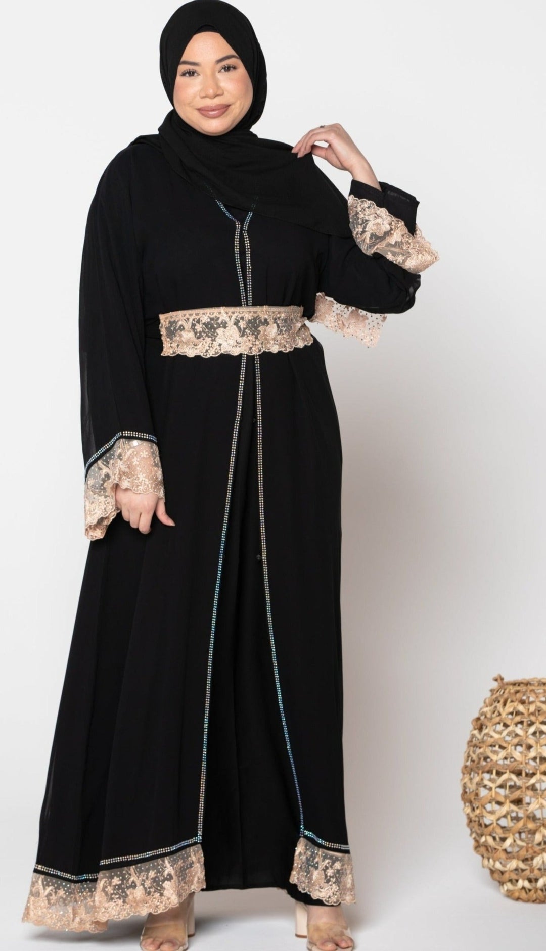 Love Lace Kimono Abaya-CLEARANCE