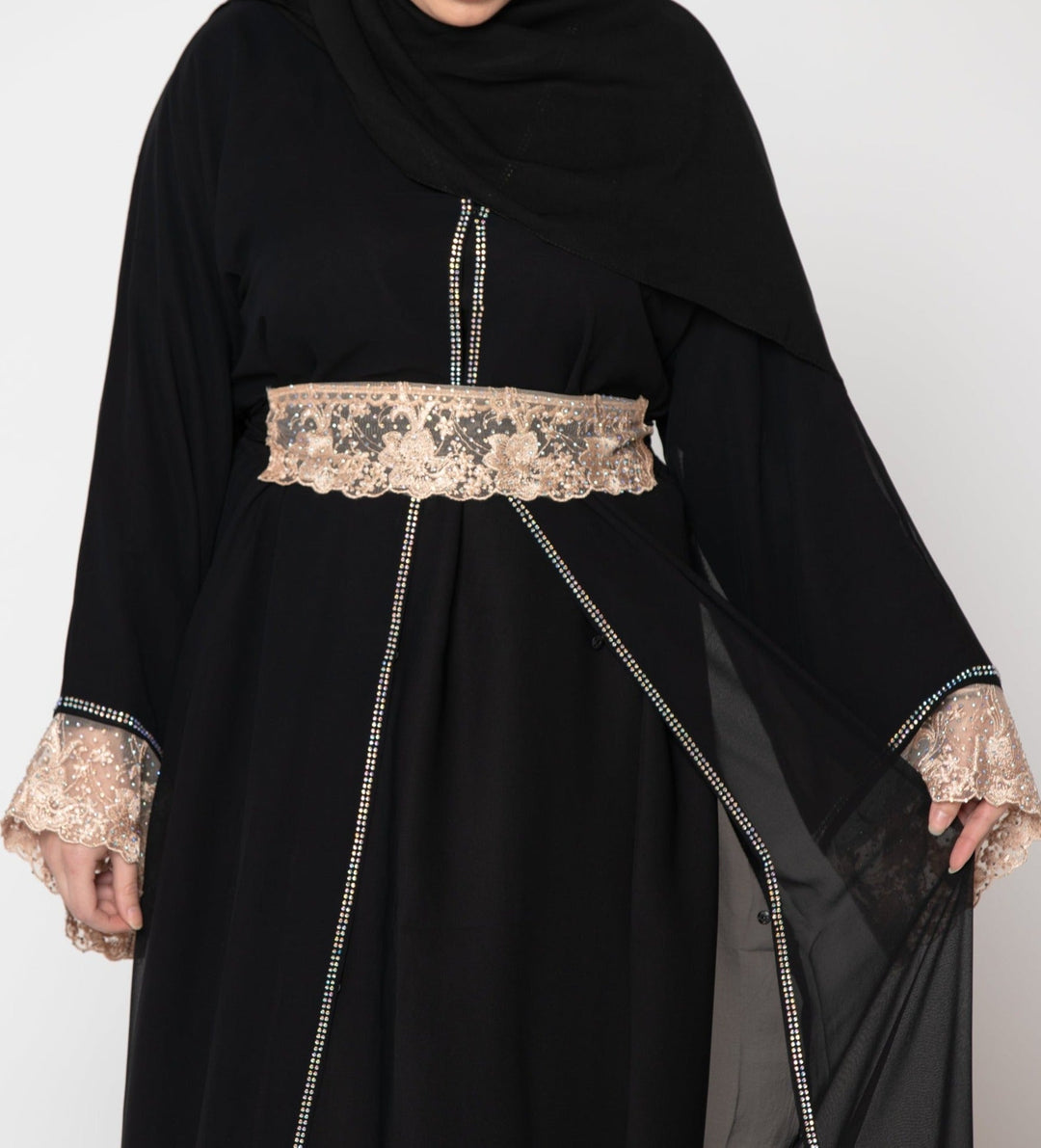 Love Lace Kimono Abaya-CLEARANCE