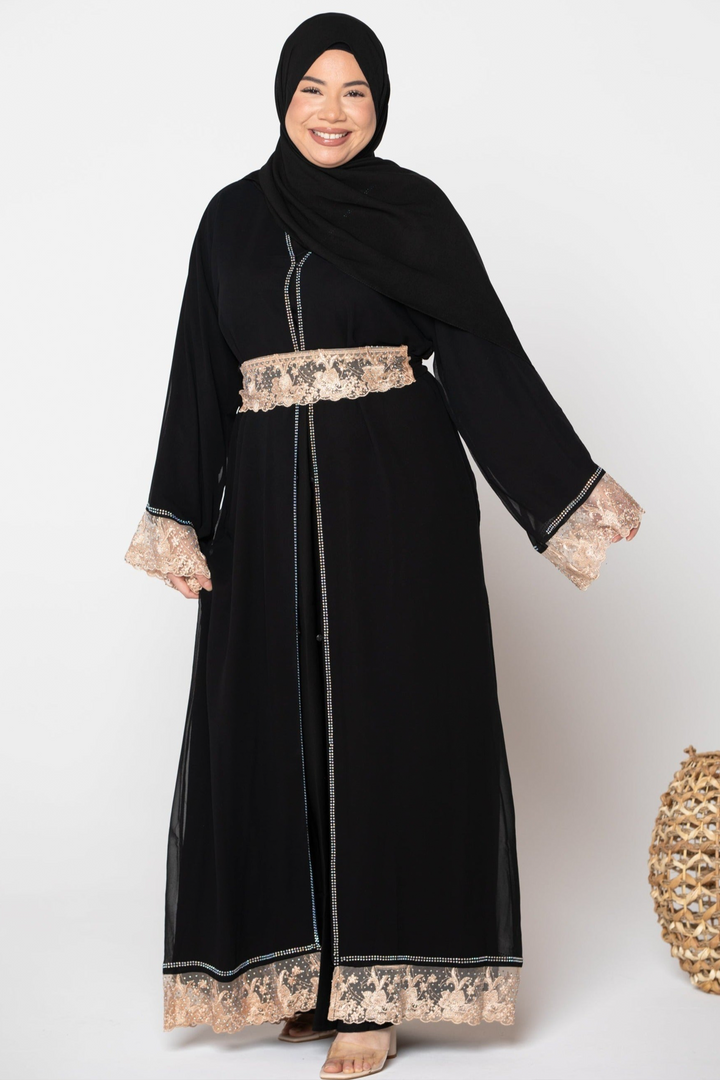 Love Lace Kimono Abaya-CLEARANCE