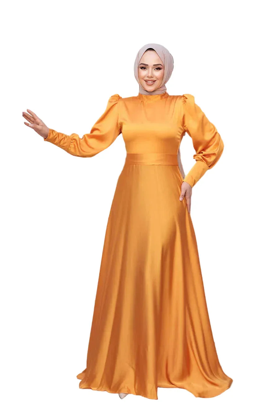 satin marigold dress EcoVero Satin Amara Dress Marigold Stillness