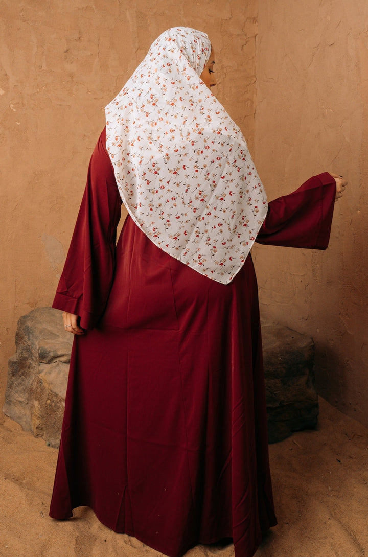 Maroon Kimono Sleeve Abaya-PREORDER