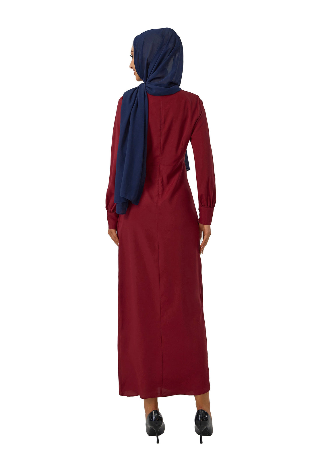 Maroon Wrap Maxi Dress