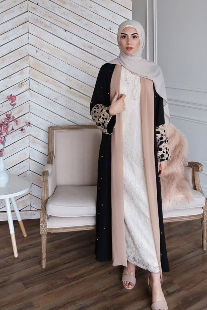 Maryam Pearl Open Front Abaya - Urban Modesty