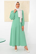 Mint Asymmetrical Hem Maxi Dress