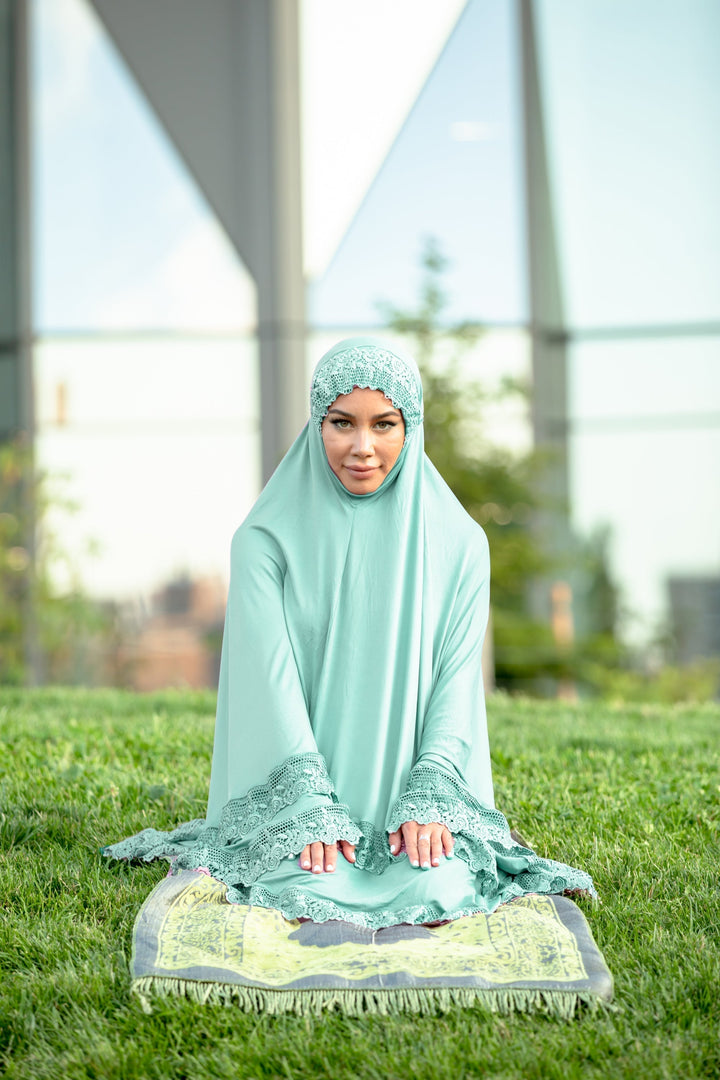 Mint Two Piece Lace Salah Prayer Outfit