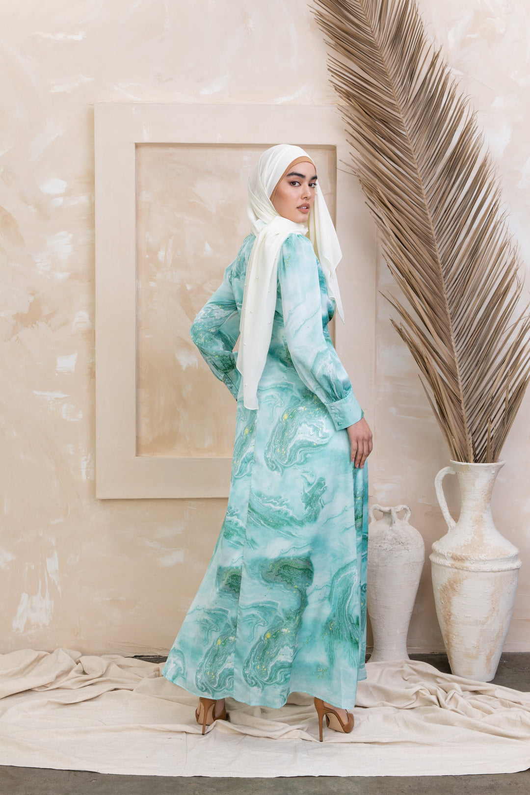 Off-White Pearl Chiffon Hijab - Urban Modesty