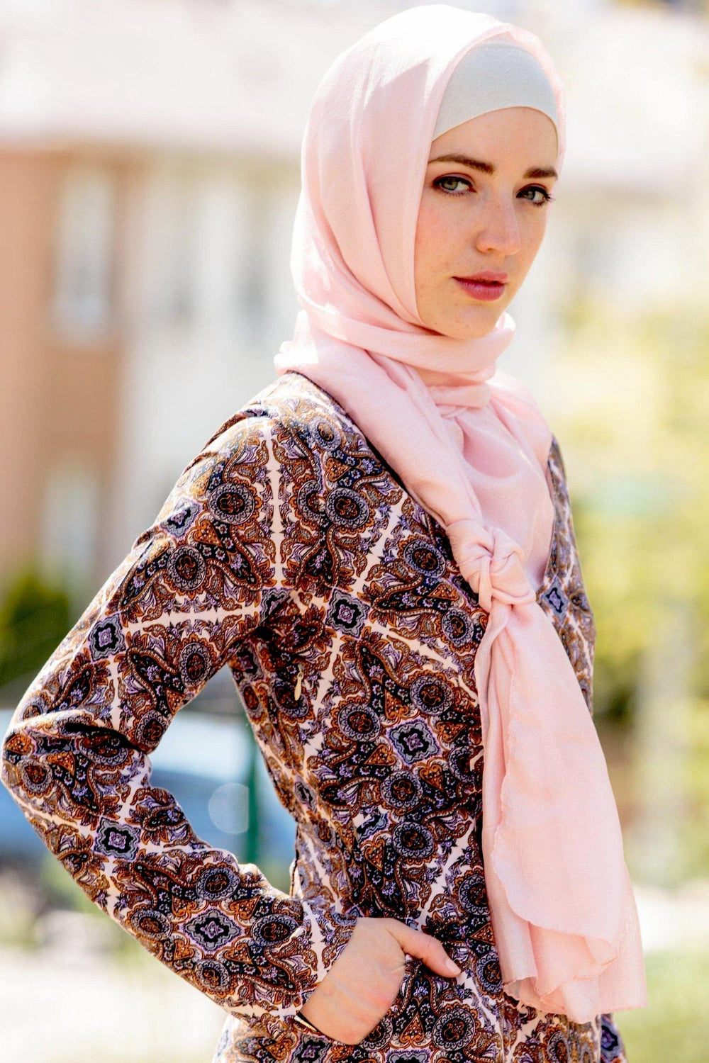 Pale Pink Shimmer Hijab Head Scarf