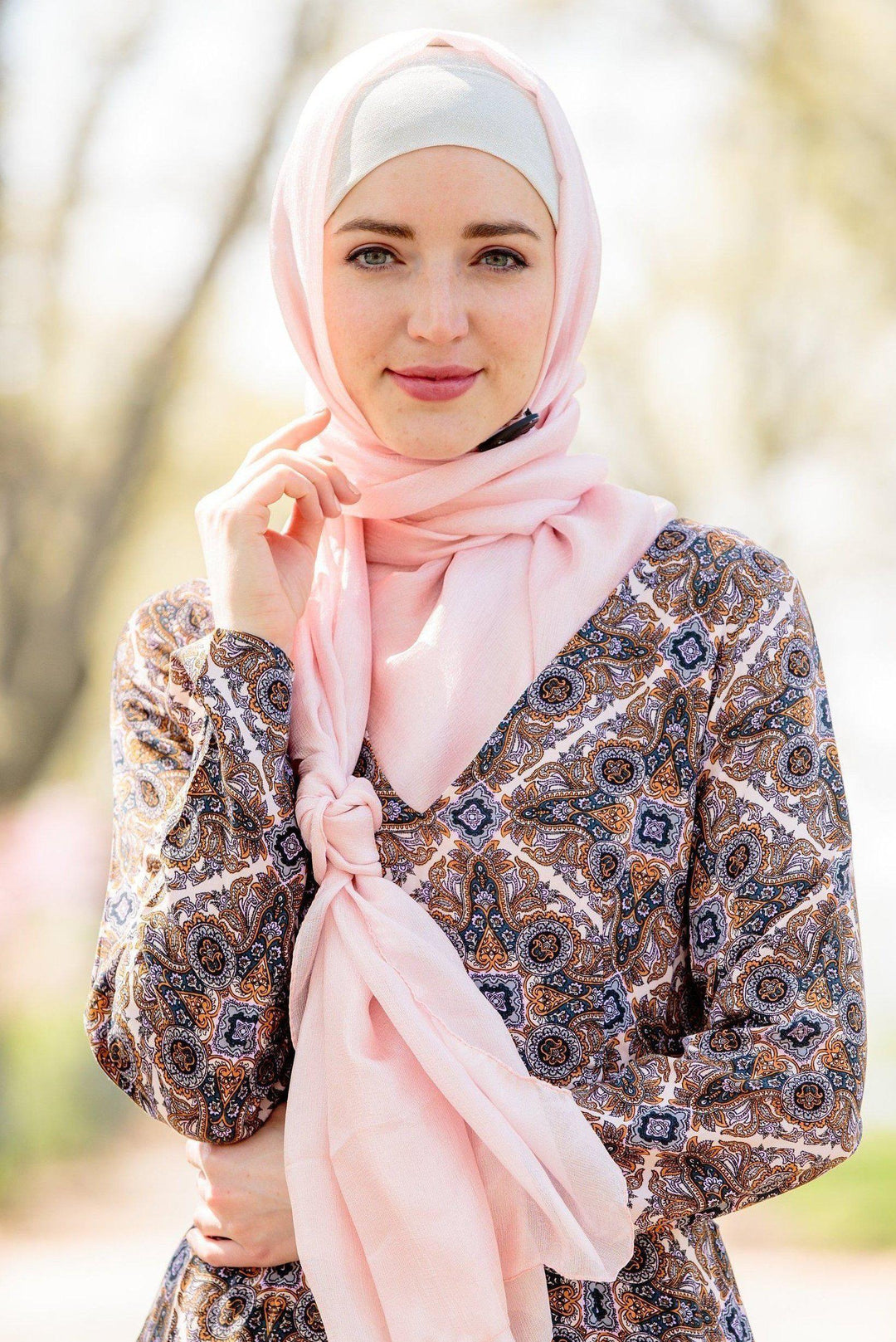 Pale Pink Shimmer Hijab Head Scarf