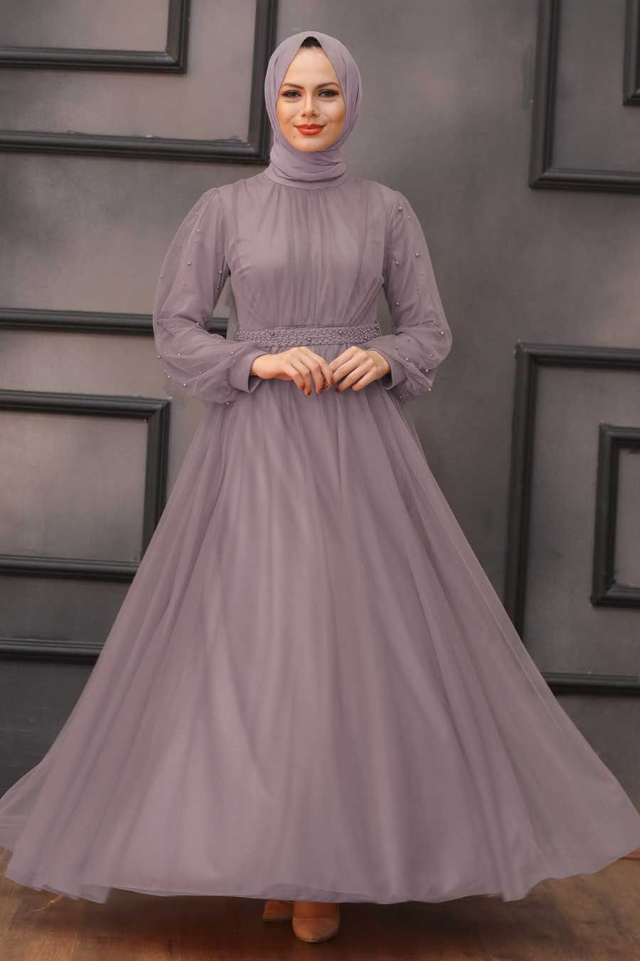 Pearl Belted Long Sleeve Gown (More Colors) - Urban Modesty