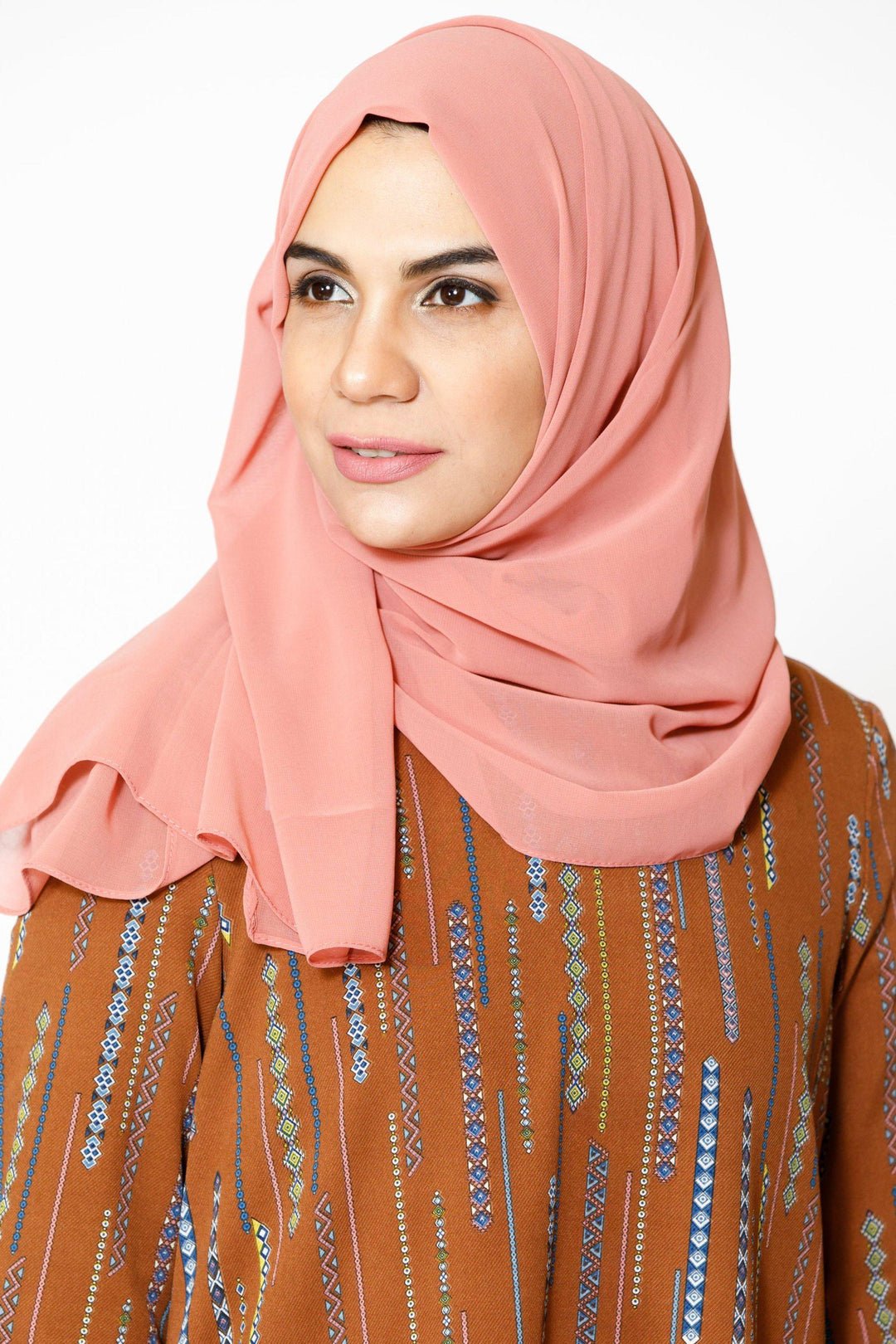 Pink Nude Chiffon Hijab