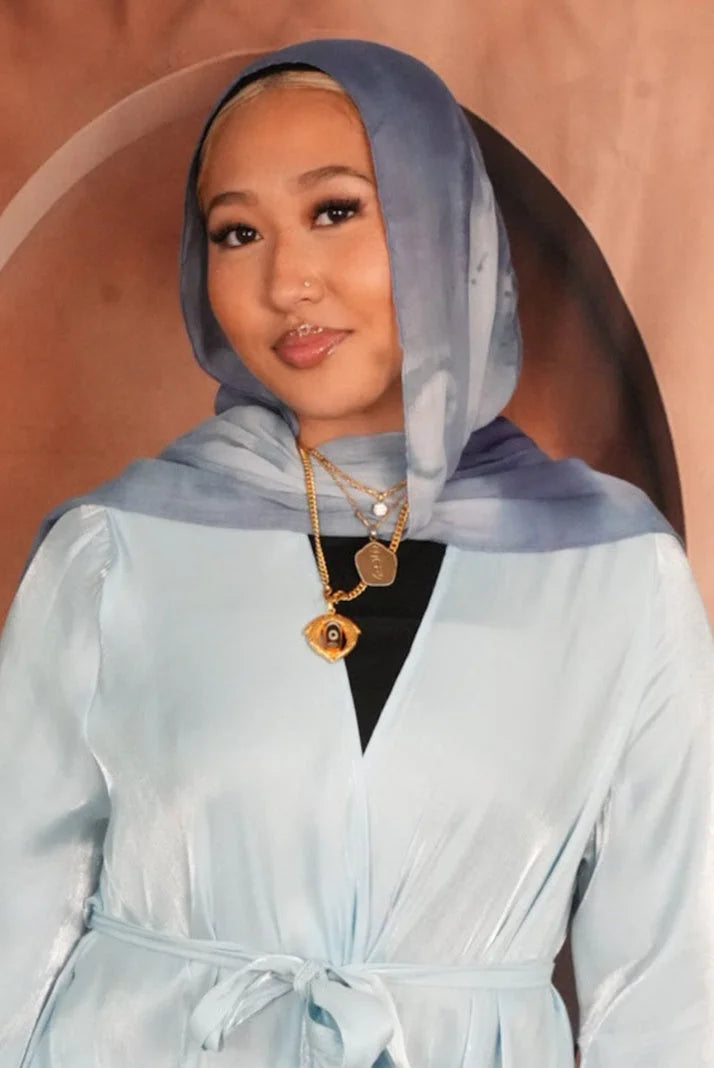 Sky Blue Printed Modal Hijab