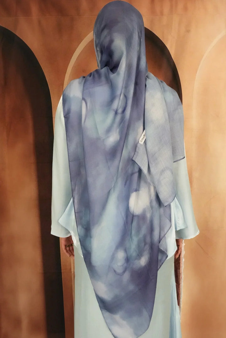 Sky Blue Printed Modal Hijab