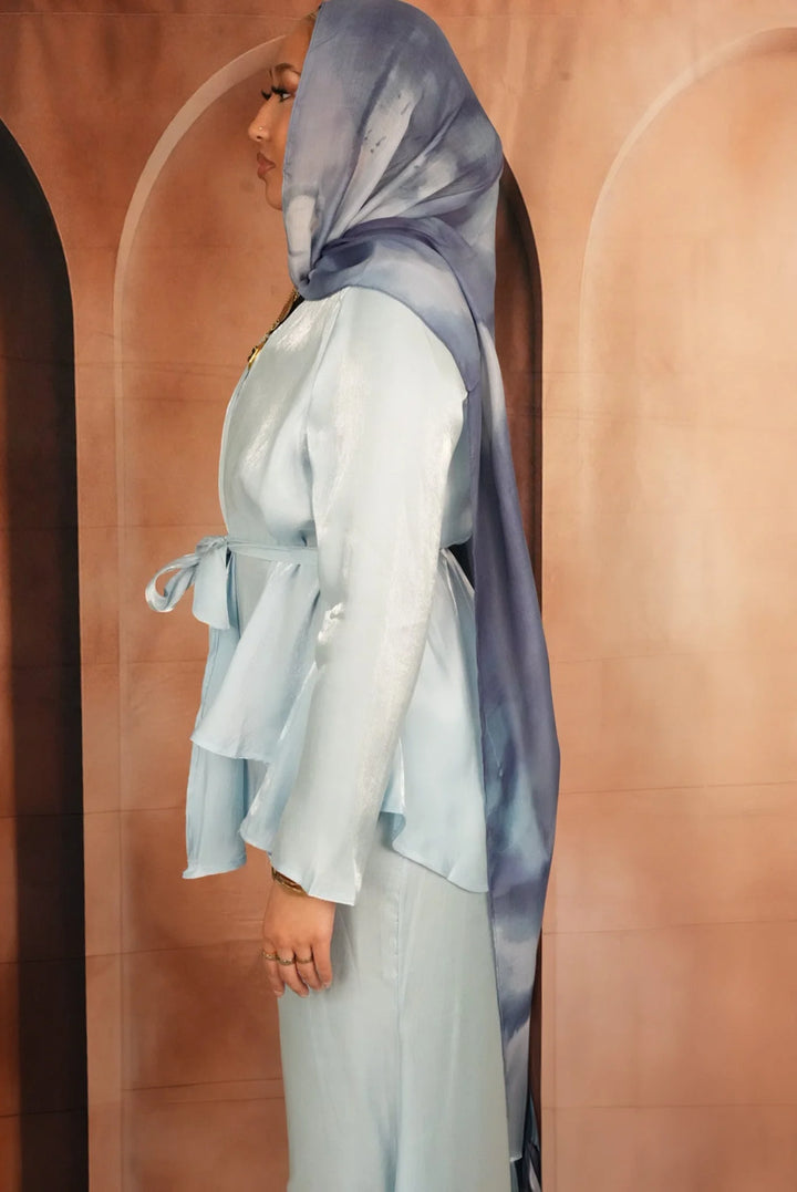 Sky Blue Printed Modal Hijab