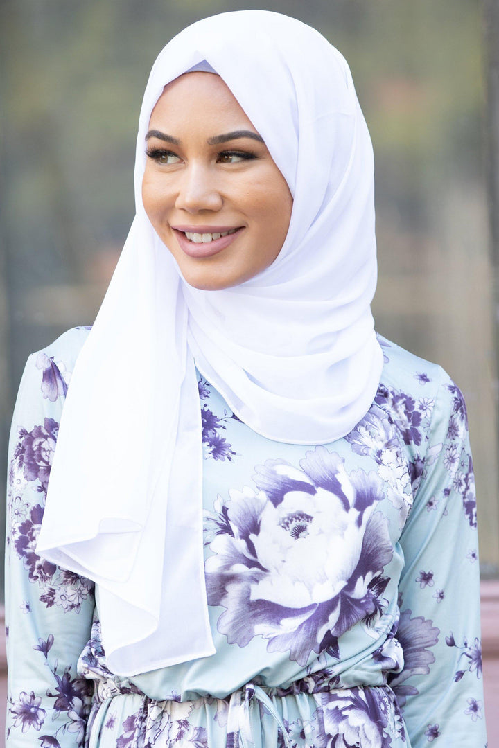 Pure White Chiffon Hijab - Urban Modesty