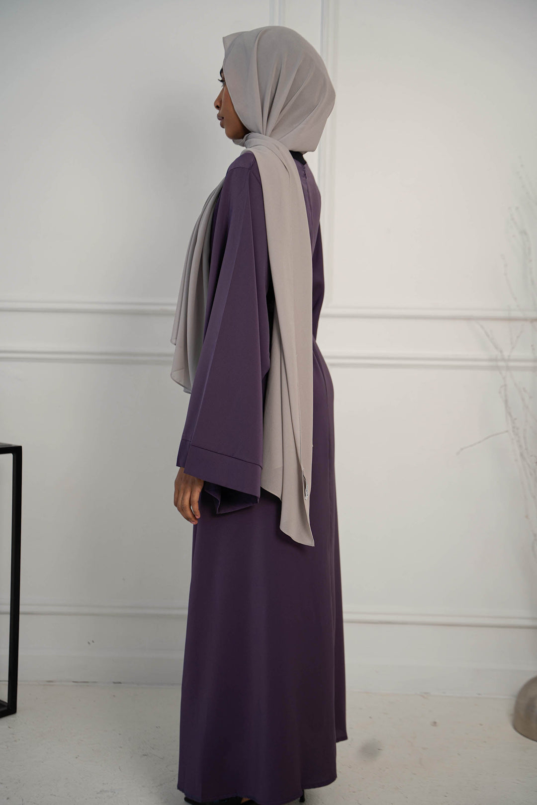 Purple Kimono Sleeve Abaya Maxi Dress