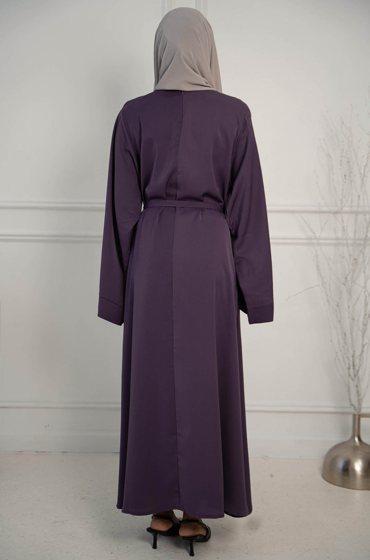 Purple Kimono Sleeve Abaya Maxi Dress