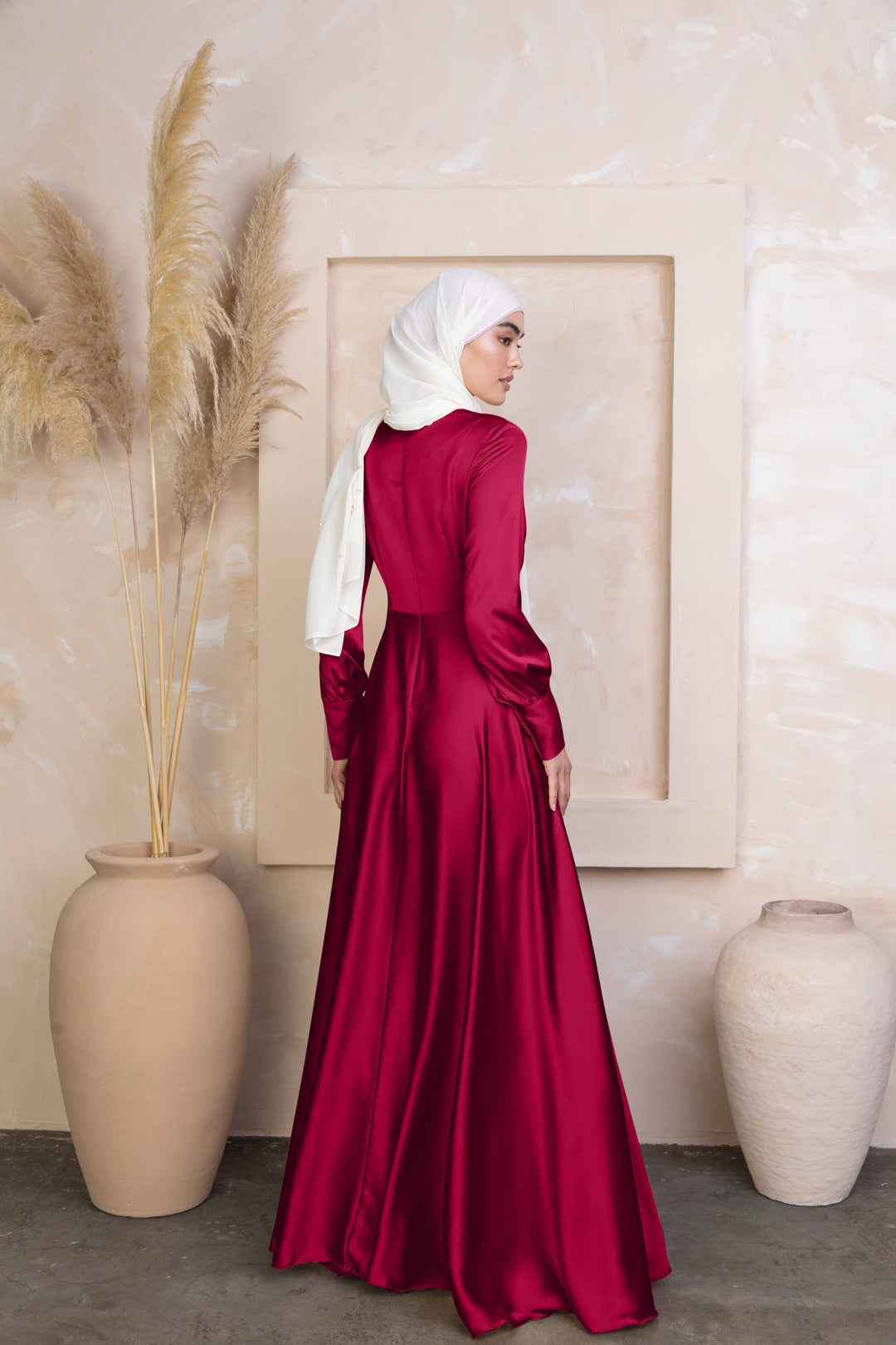 Red Diana Side Knot Satin Gown