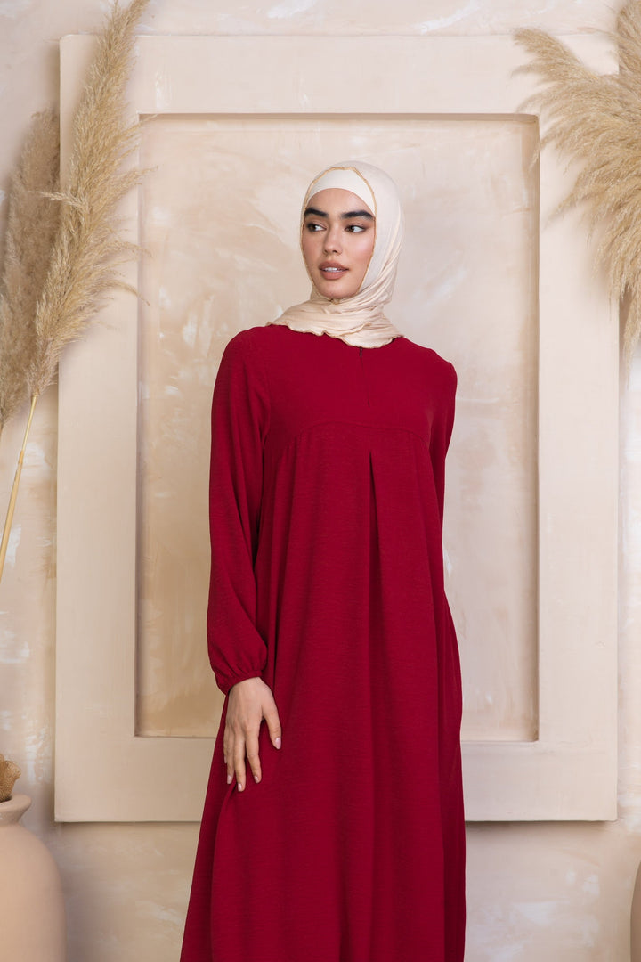 Red Sheath Abaya Maxi Dress-CLEARANCE