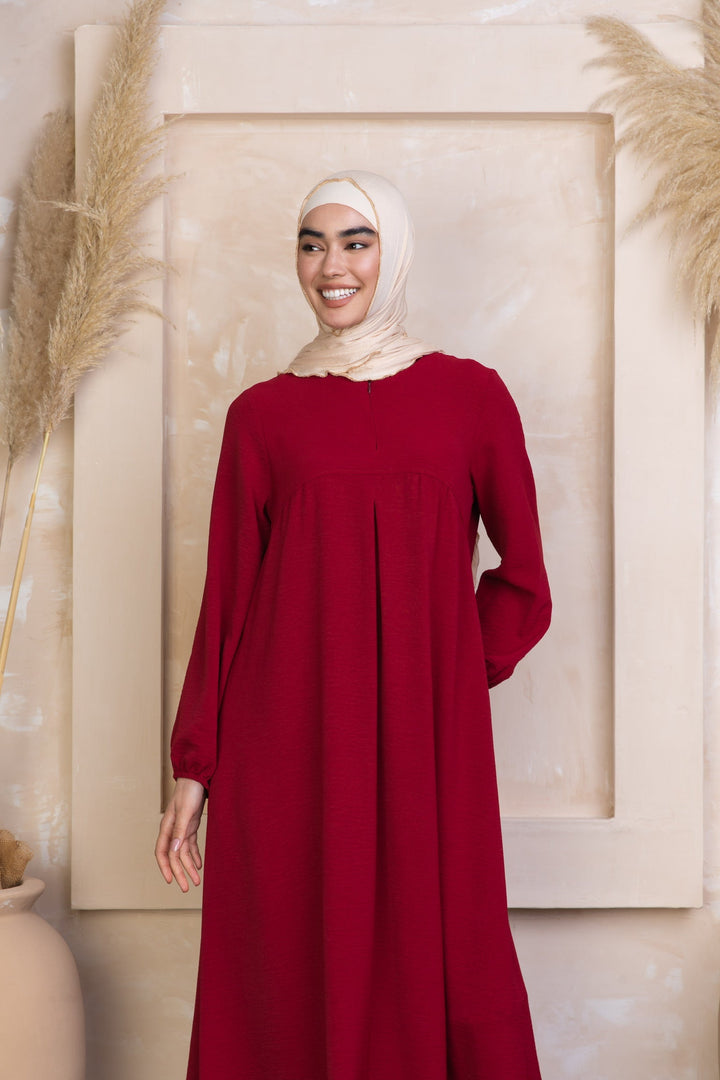 Red Sheath Abaya Maxi Dress-CLEARANCE