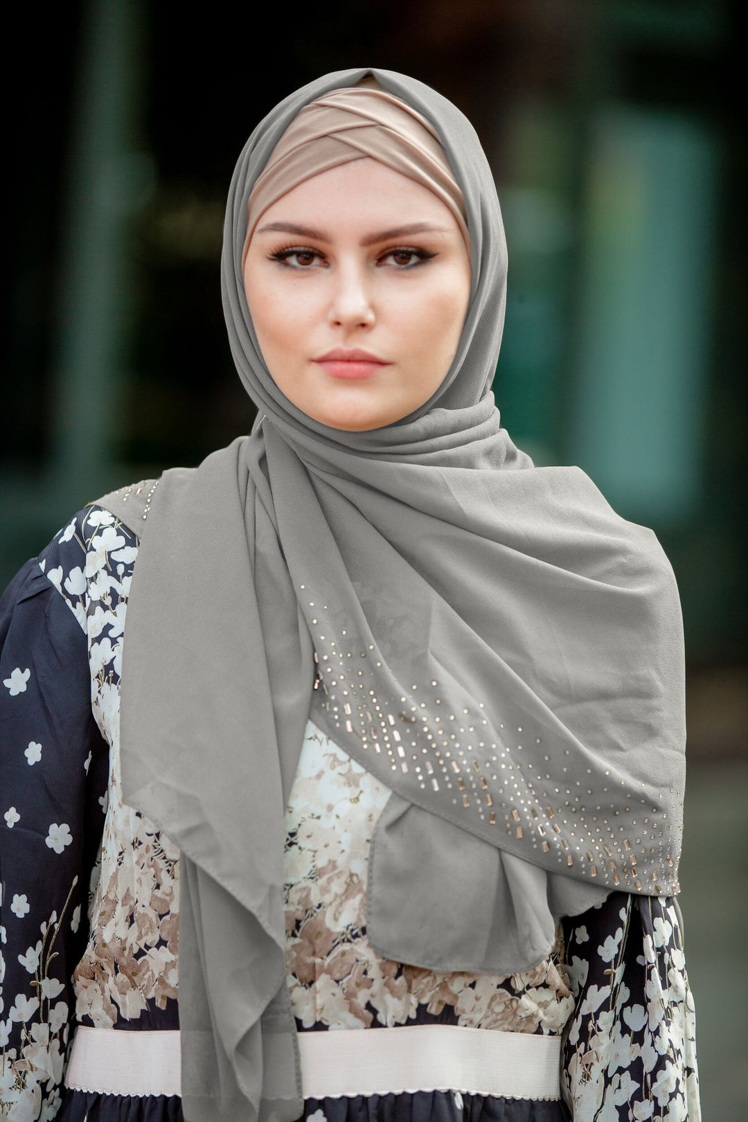 Rhinestone Chiffon Hijab (More colors available) - Urban Modesty