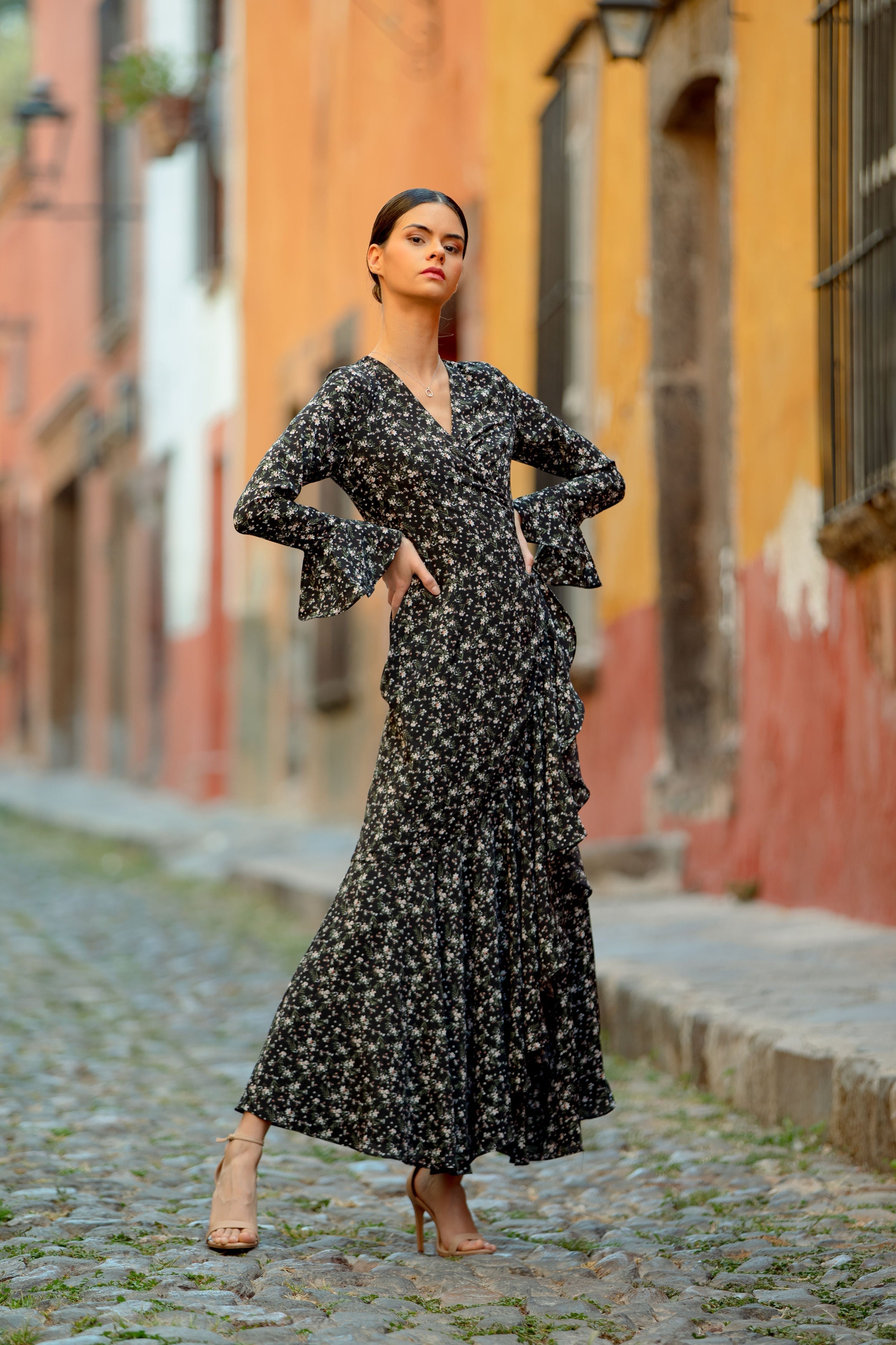 Ruffle Wrap Maxi Dress – Urban Modesty