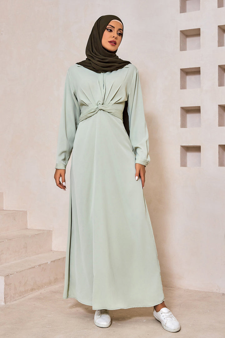 Sage Criss Cross Button Down Maxi Dress-CLEARANCE