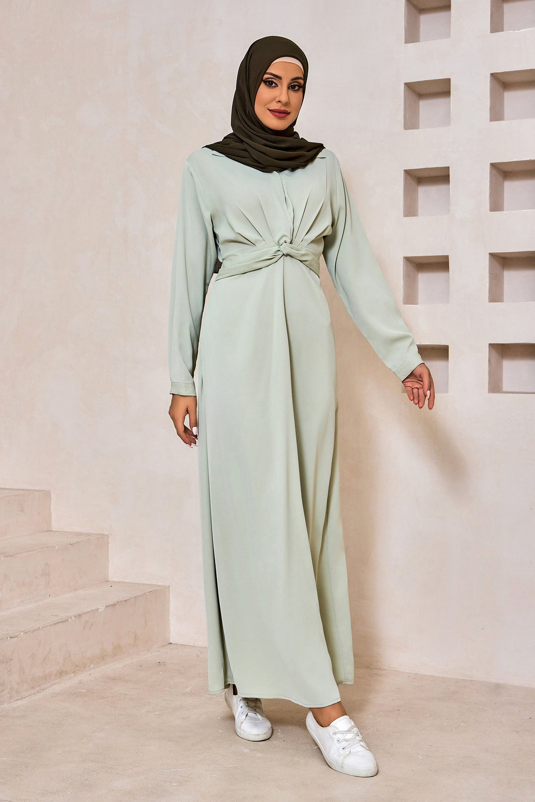 Sage Criss Cross Button Down Maxi Dress-CLEARANCE