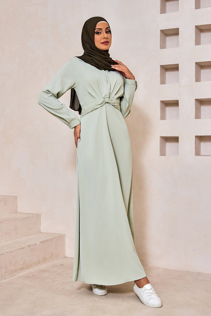 Sage Criss Cross Button Down Maxi Dress-CLEARANCE