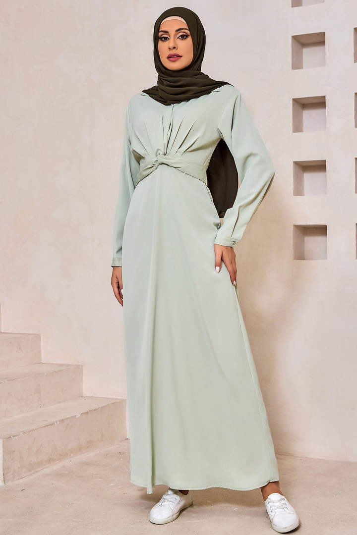 Sage Criss Cross Button Down Maxi Dress-CLEARANCE