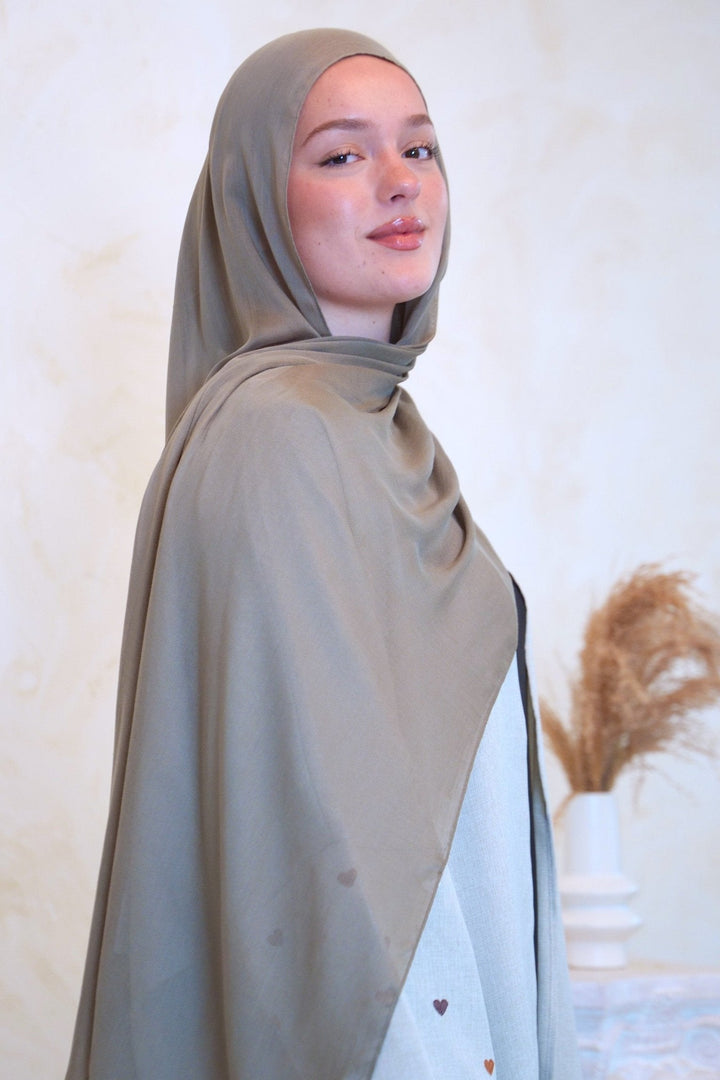 Sage Fringe Edge Hijab